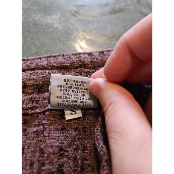 Vintage CP Shades Marled Brown rayon/ Flax Utility Shirt Jacket Shacket Women' - Picture 3 of 4